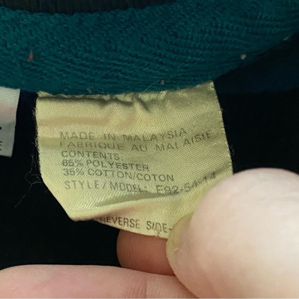 Vintage Brooks Tradition Rugby Collar Sweatshirt Navy Teal Embroidered Logo Med - Picture 11 of 15
